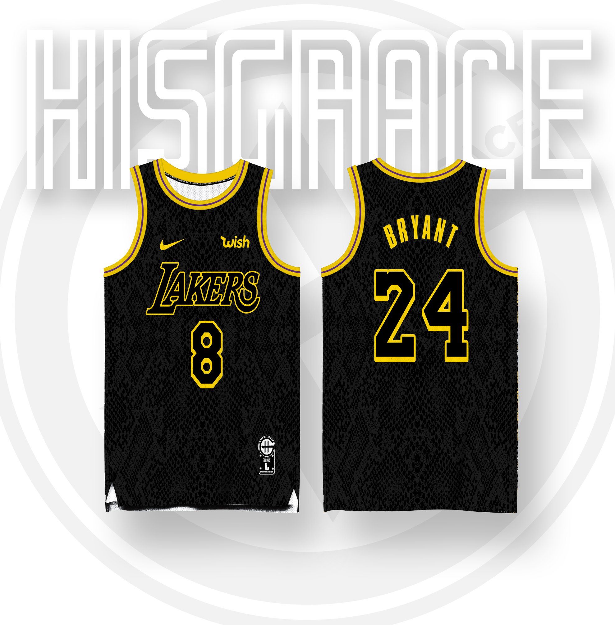 LEBRON JAMES BLACK MAMBA LOS ANGELES LAKERS FULL SUBLIMATED JERSEY