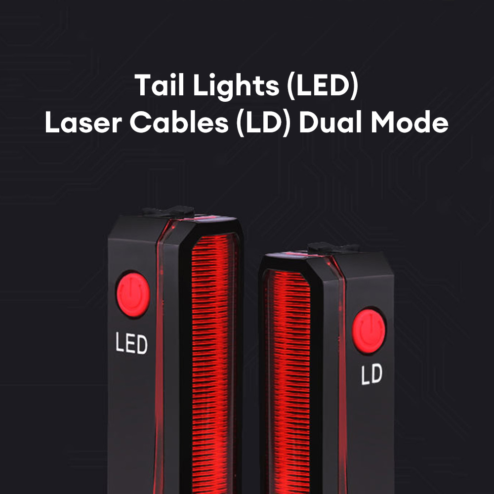 Virwir Folding Laser Bicycle Light Front And Rear Safety Warning Light Usb Rechargeable Bicycle Tail Light Waterproof Cycling Light