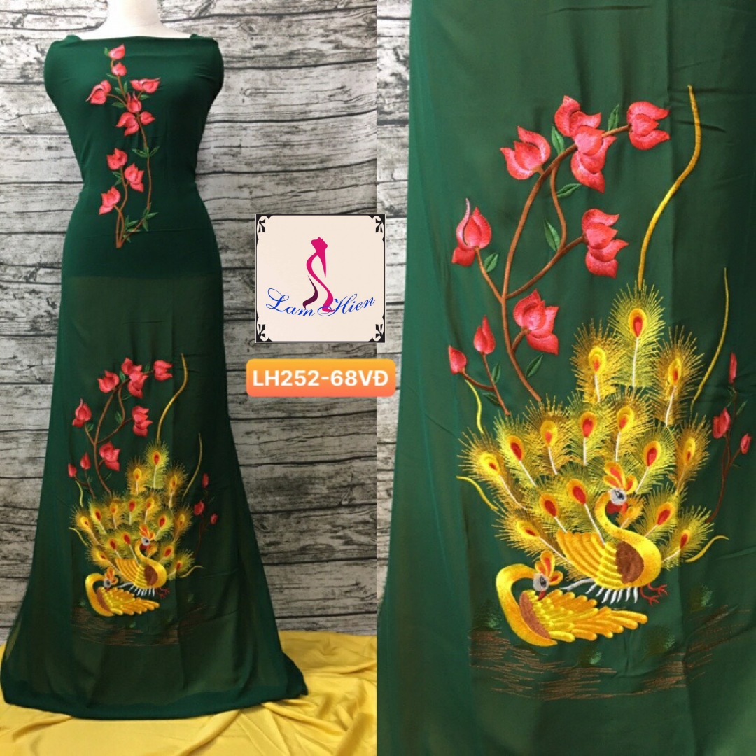 Vải may áo dài bông thêu LH252