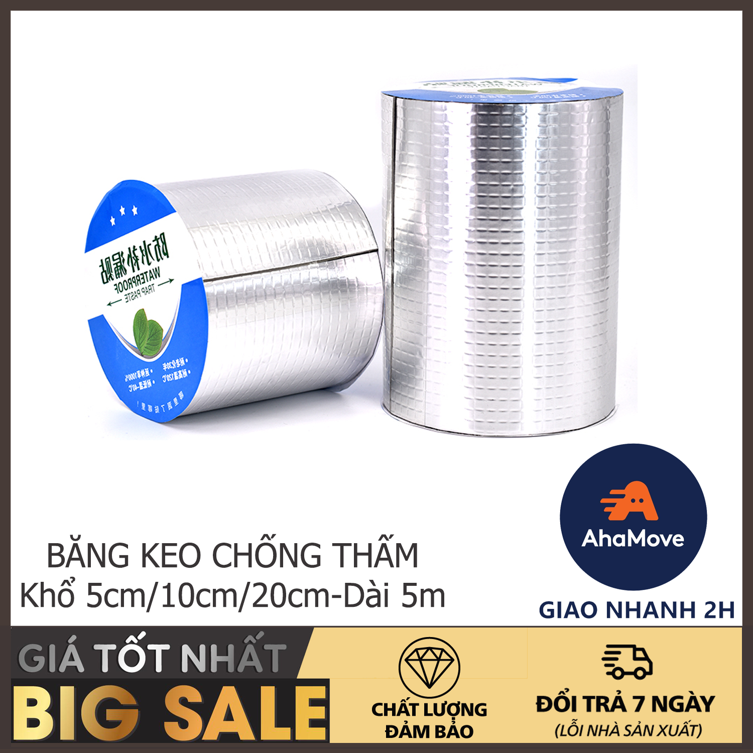 Băng Keo Chống Thấm Khổ rộng 5cm-10cm-15cm-20cm-30cm dài 5m, Băng keo chống thấm Nhật Bản!Băng keo siêu dính đa năng, cho tường, trần nhà, mái tôn, ống nước, bể nước, xô chậu, phao bơi,....