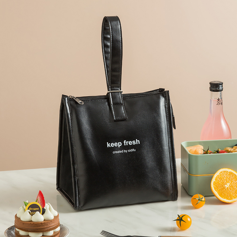 PU waterproof lunch bag, thermal insulation bag, travel and work lunch box bag, thickened ice bag, large capacity portable lunch bag