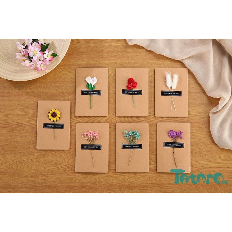 Thiệp basic Hoa Lá Khô - Thiệp vuông basic beautiful everyday