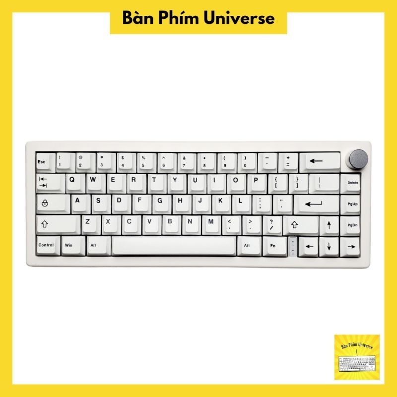 [Sẵn]  Keycap minimalist anh ngữ - Keycap trắng PBT in dyesub 125 nút bàn phím cơ - Cherry profile minimalist trắng