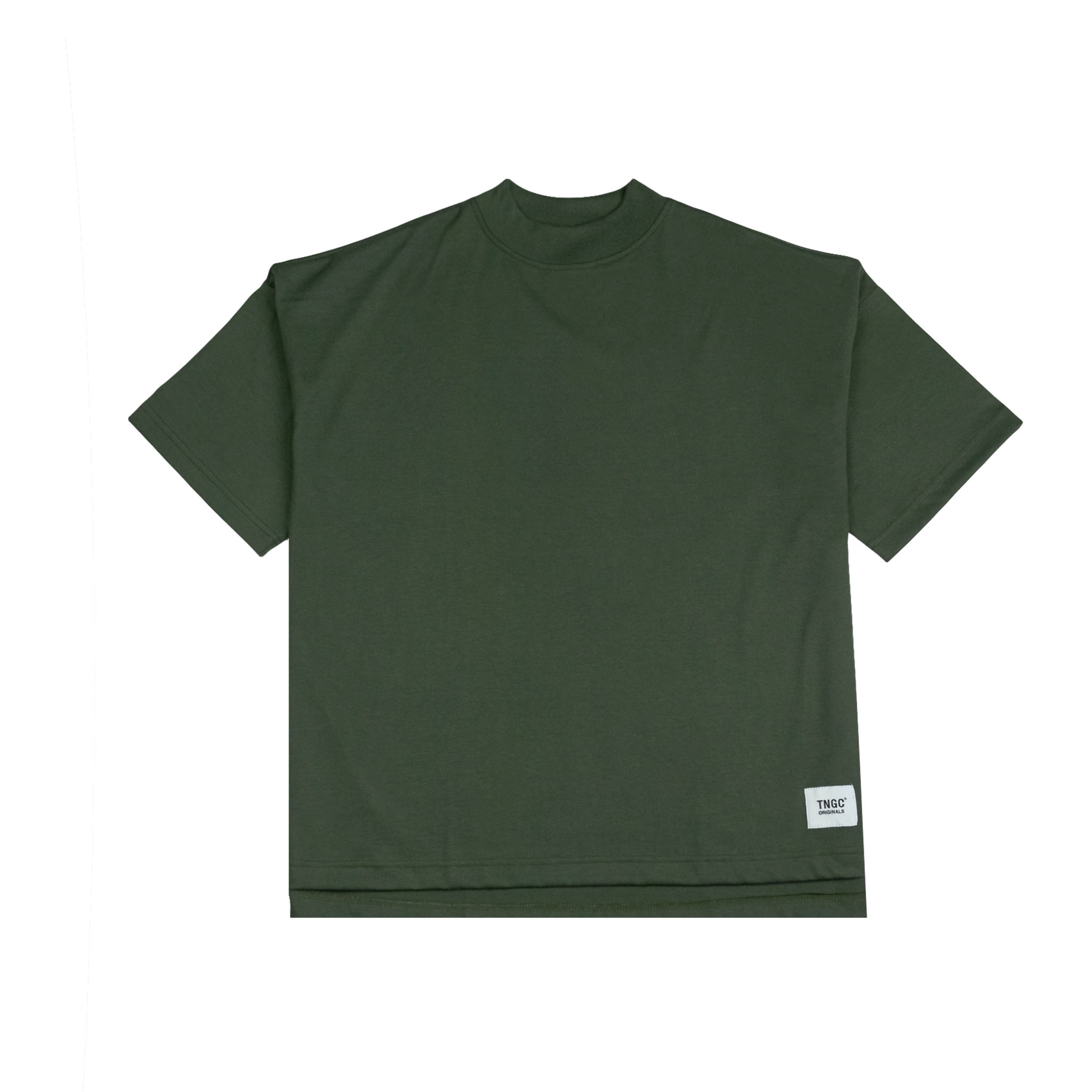 TNGC Originals "Oversized Mock Neck Box Fit Army Green TShirt" by The
