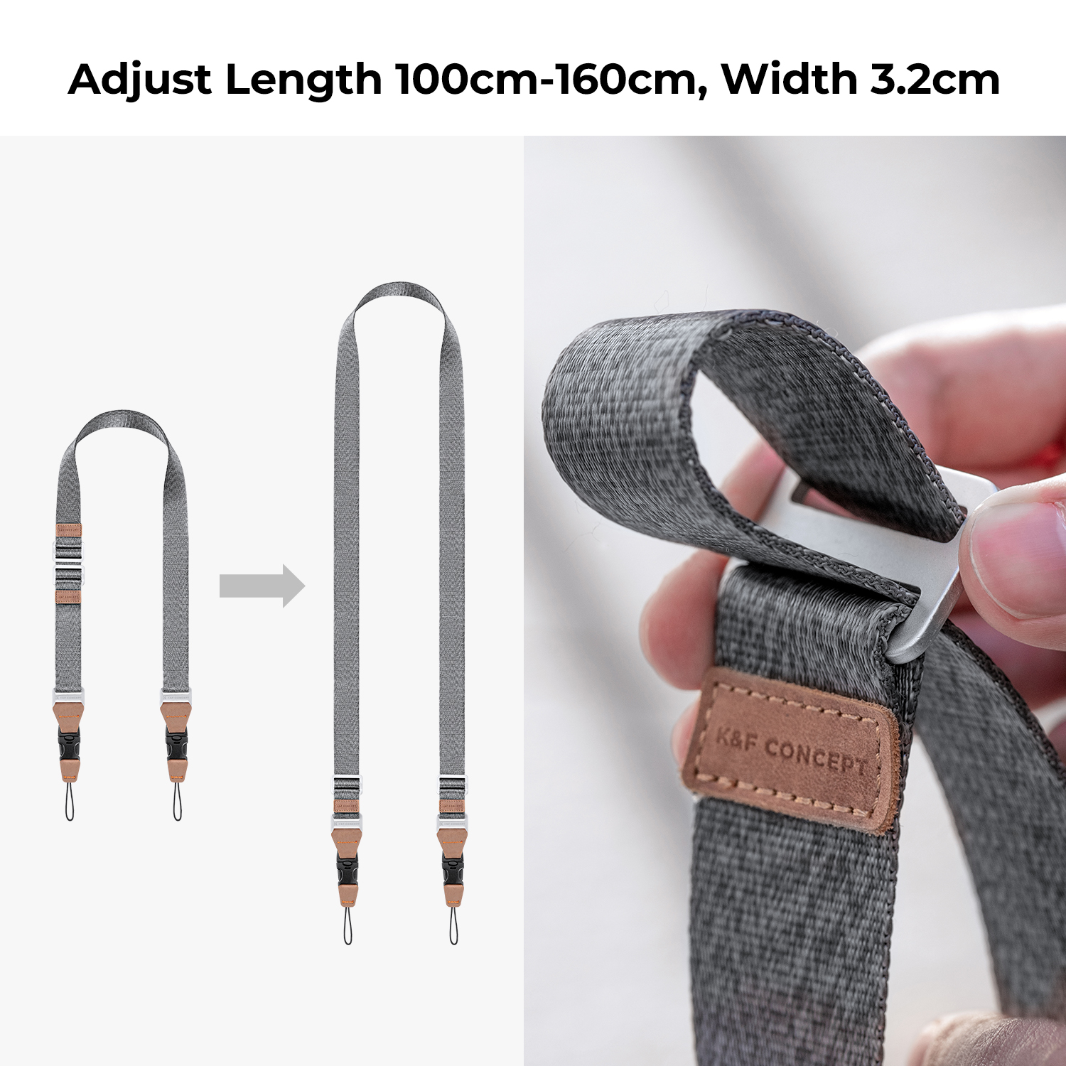 K&F Concept Camera Neck Strap with Quick Release for Photographers, Adjustable Camera Shoulder Sling Strap Compatible for  DSLR Camera