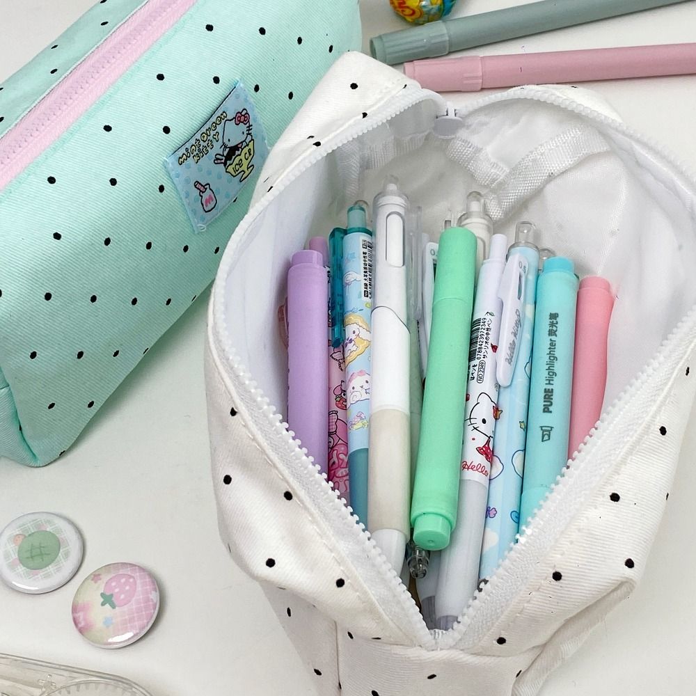 High Quality Kitty/Miffy Pen Bag Large Capacity Canvas Pencil Case Multifunctional Pen Box Students. 