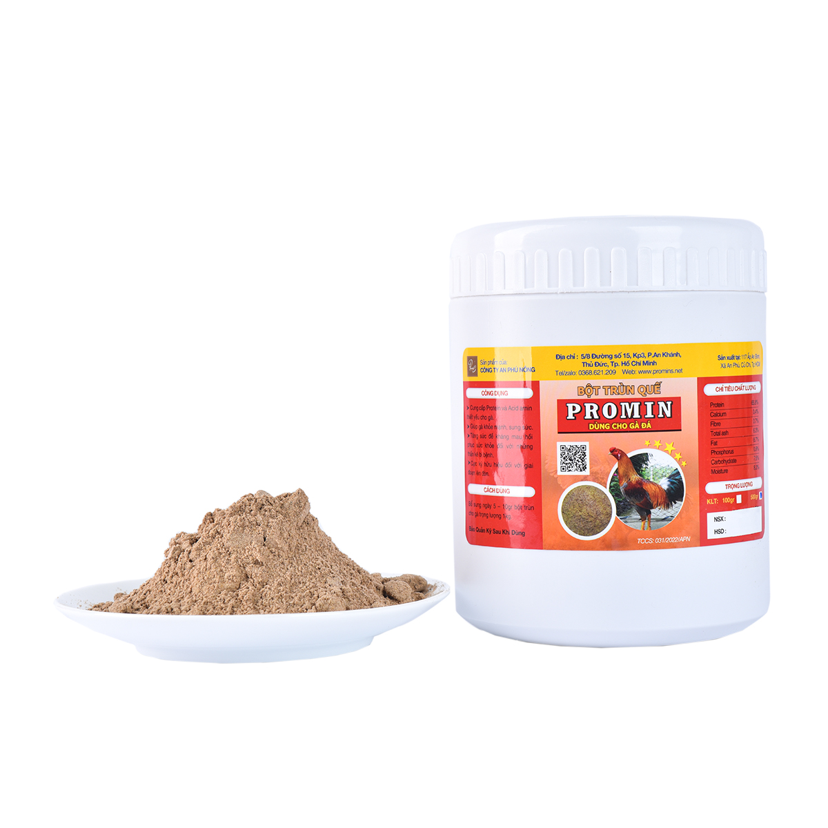 Bột trùn quế promin cho gà đá hộp 500gr