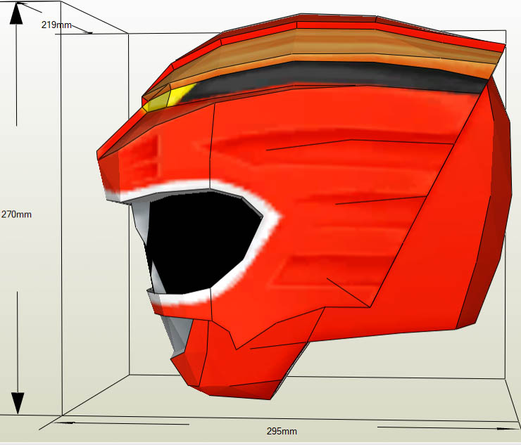 Mô hình giấy Super Sentai Mũ gao đỏ (đội được) Gaored Helmet (Hyakujuu Sentai Gaoranger/Siêu nhân Gao)