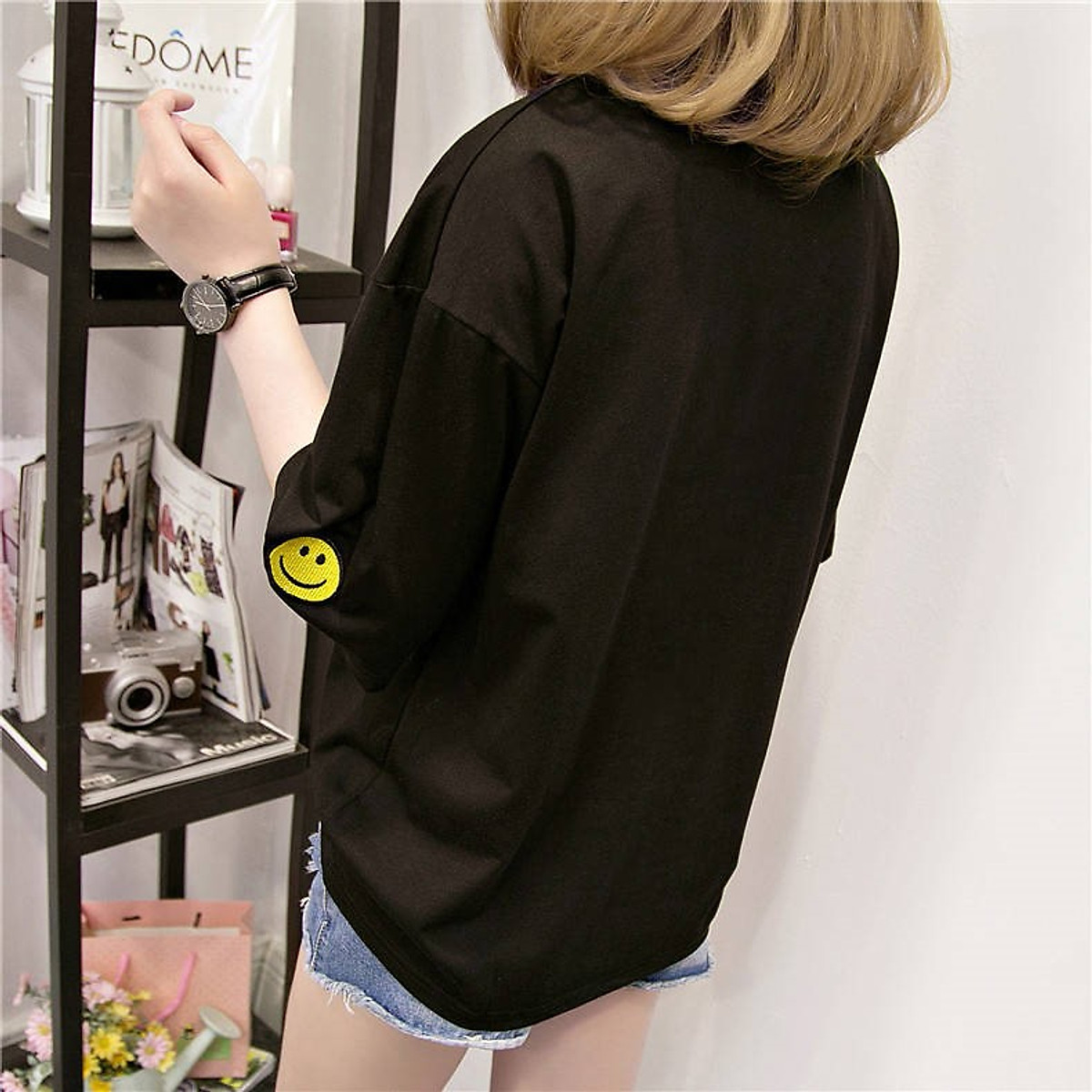 Áo thun nữ hình mặt cười Unisex