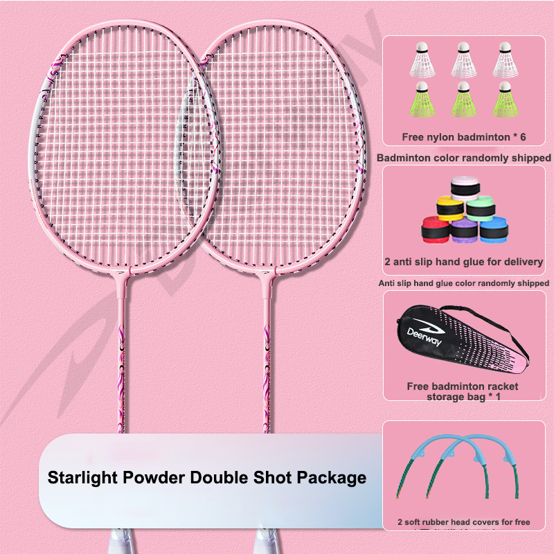 DEUKIO Aluminum alloy split badminton rackets 2 pieces of training rackets