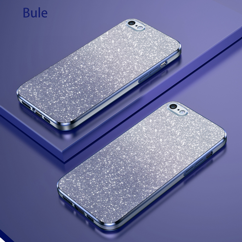 Luxury Plating Phone Case For iPhone 6 - 6 Plus Case iPhone 6S - 6S Plus Glitter Clear TPU Soft Cover Casing With Glitter Flake