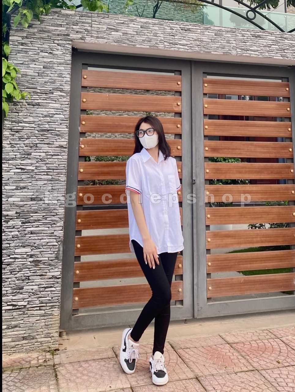 SET ÁO SƠ MI VIỀN MĨ QUẦN LEGGING PM66
