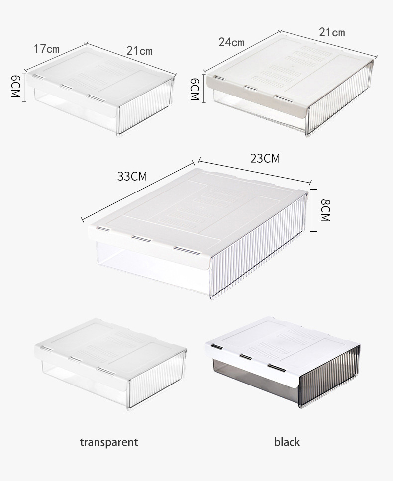 Storage box Invisible storage box under the desk Drawer type punch-free plastic covered Desktop storage box Office stationery shelf Storage box Hide the storage box