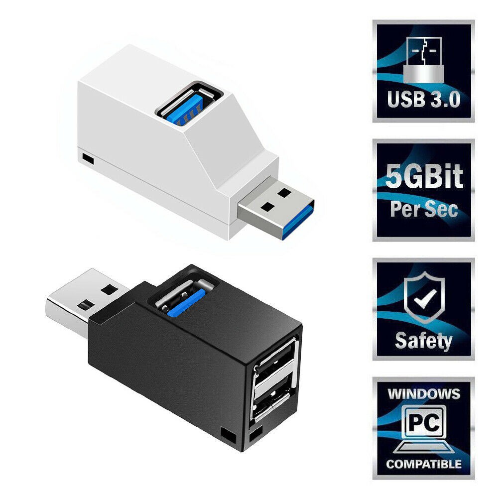 High Speed USB 3.0 Splitter Hub 480 Mbps Data Transfer Mini 3 Ports Adapter for PC Laptop