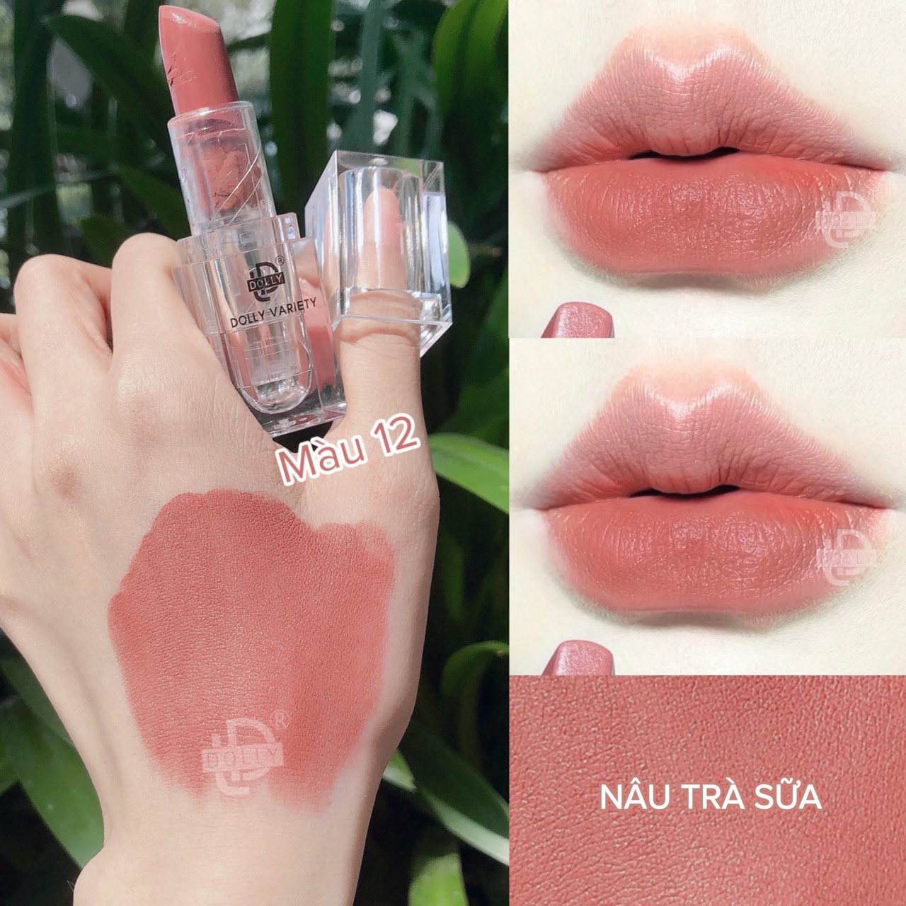 Son thỏi lì siêu mịn môi DOLLY VARIETY [Màu Nâu trà sữa]