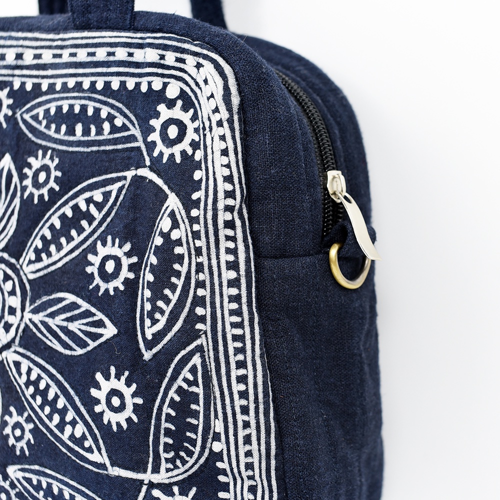 Túi xách thời trang họa tiết Trapez Hemp Handmade