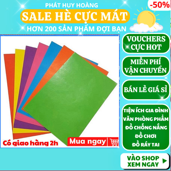 Giấy thủ công nhiều màu, giấy thủ công học sinh, giấy màu thủ công, giấy thủ công dành cho học sinh, giấy thủ công olympic, giấy thủ công học sinh kẻ ô vuông, giấy thủ công olympic loại nhiều màu ,đồ dùng học tập - Phát Huy Hoàng