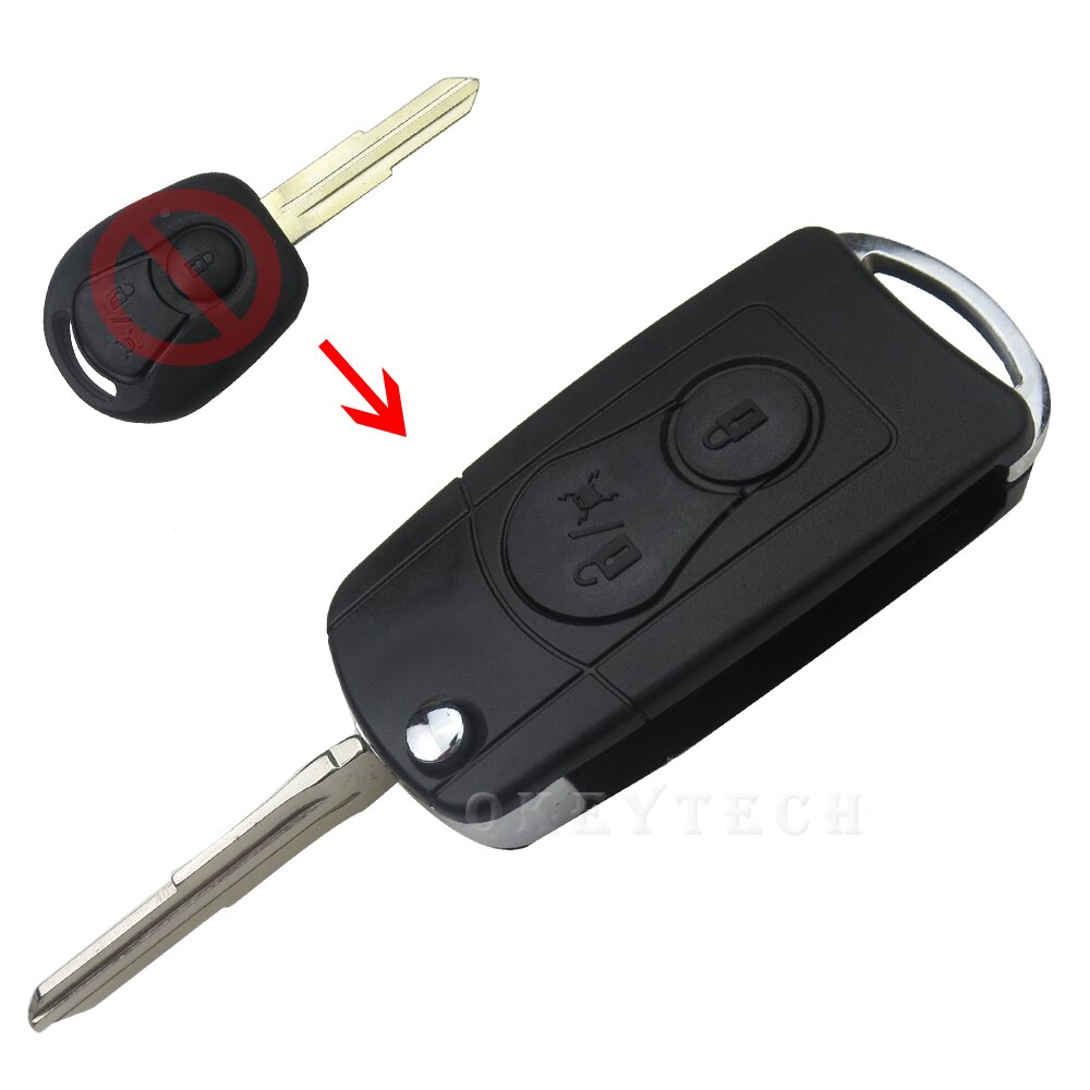 2 Buttons Flip Key Folding Car Remote Key Case Shell Cover For Ssangyong Actyon Suv Kyron Rexton Auto Key Blanks Shell