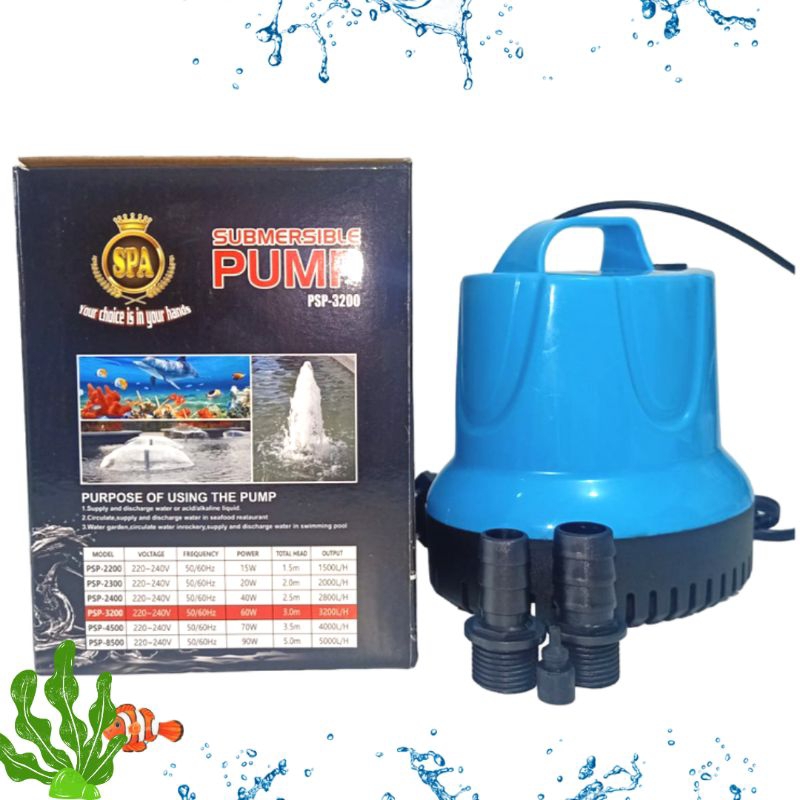 Pompa Kolam Aquarium Submersible Pump SPA PSP 3200