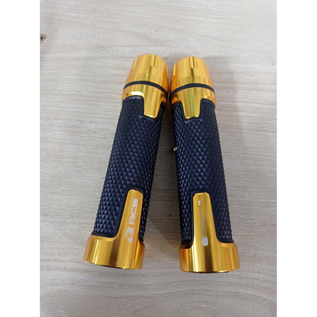 Universal Motorcycle RCB RUBBER HANDLE GRIP ( Gold Color )