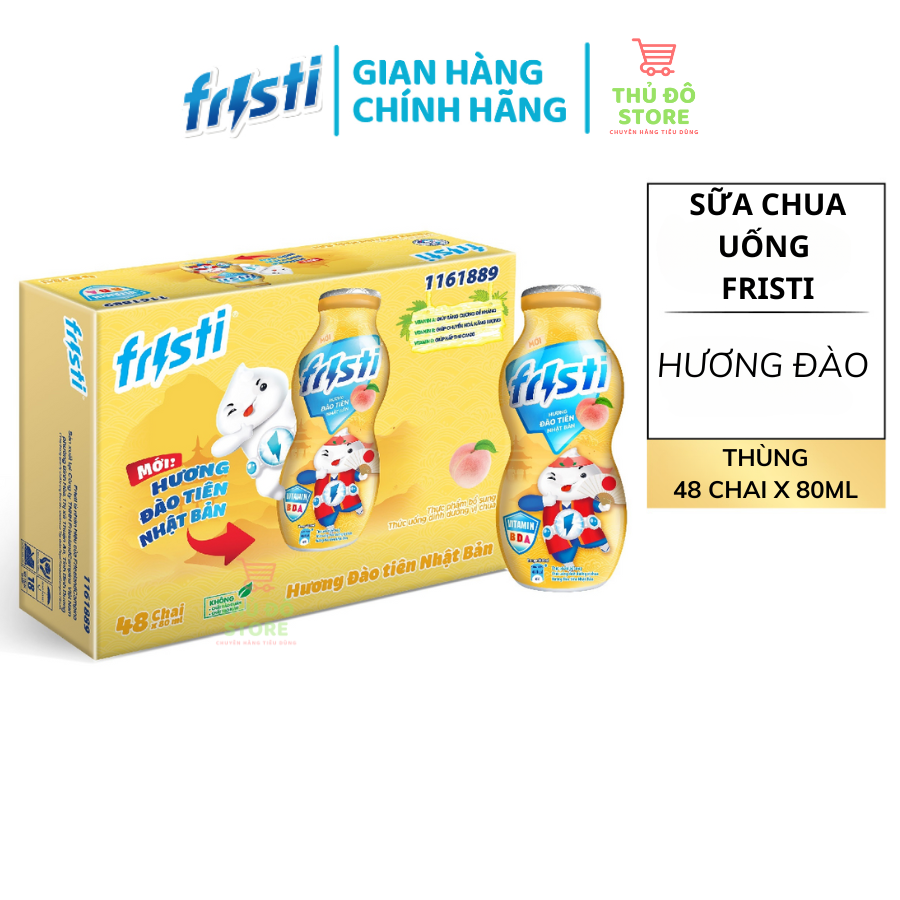 Sữa Chua Uống Fristi Hương Đào - Thùng 48x80ML