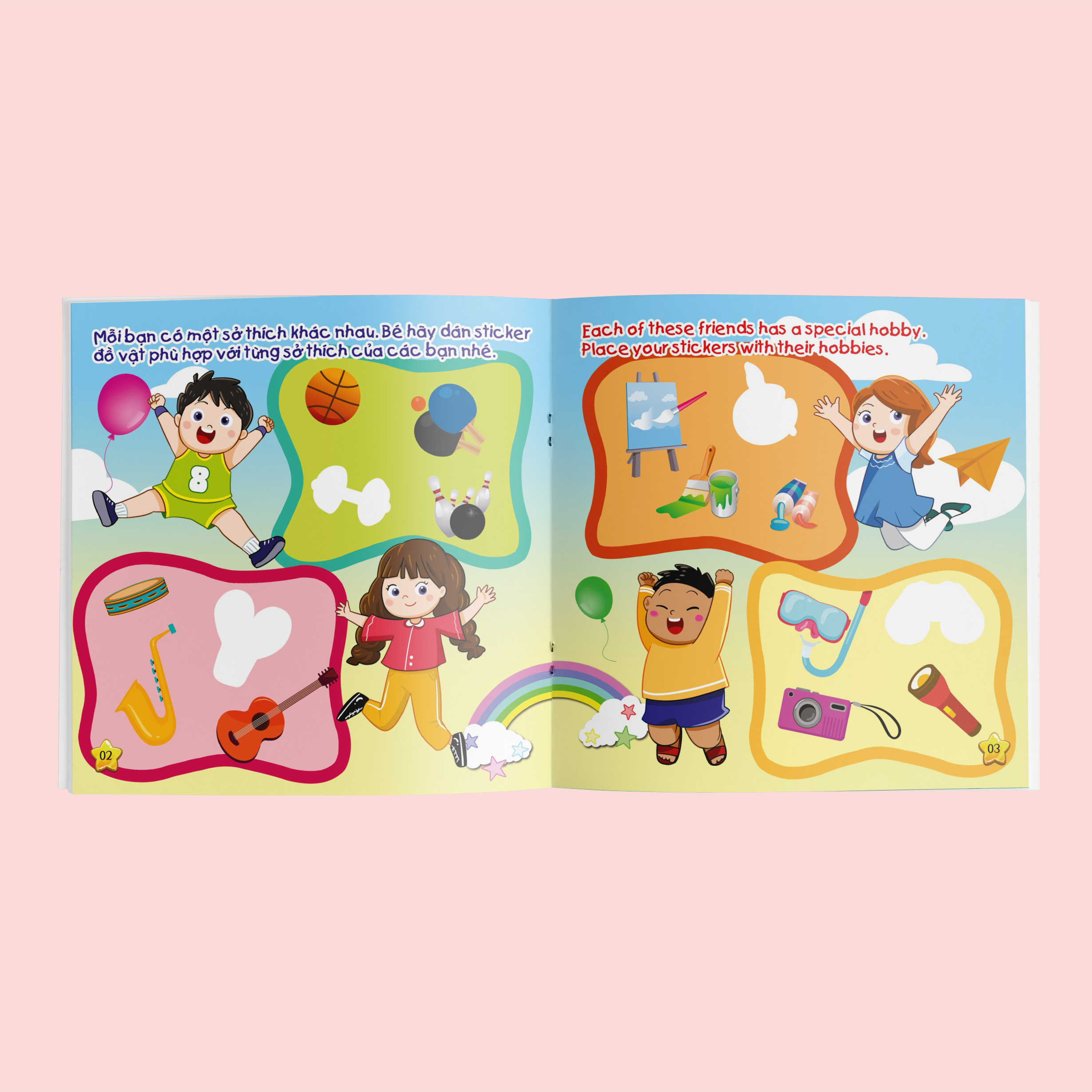 Combo 6 cuốn Miếng dán Thông minh - My first Sticker Book (Song ngữ Anh - Việt)