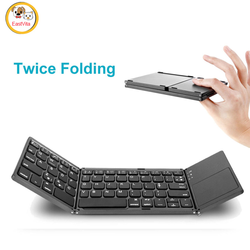 Foldable Bluetooth-compatible Keyboard Portable Mini Wireless Touchpad Keypad Compatible For Ios Android Windows Ipad