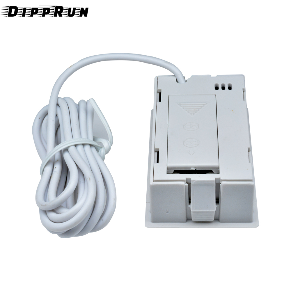 DIPPRUN FY-10 Embedded Digital Display Thermometer with 1M Wire Black Rectangular Thermometer Hygrometer Aquarium Temperature Humidity Meter