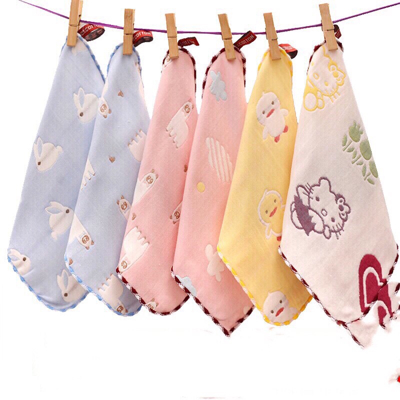 Khăn Mặt cotton lee 6 lớp - Khăn lau mặt cho bé yêu