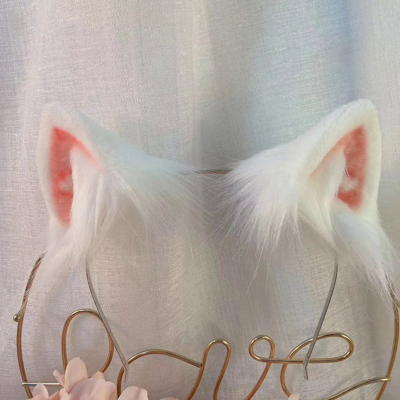Mèo Trắng tai con thú tai KC Con Thú Đuôi Sói mèo cáo ban nhạc tóc Clip Lolita cosplay trang phục phụ kiện sô cô la dâu tây
