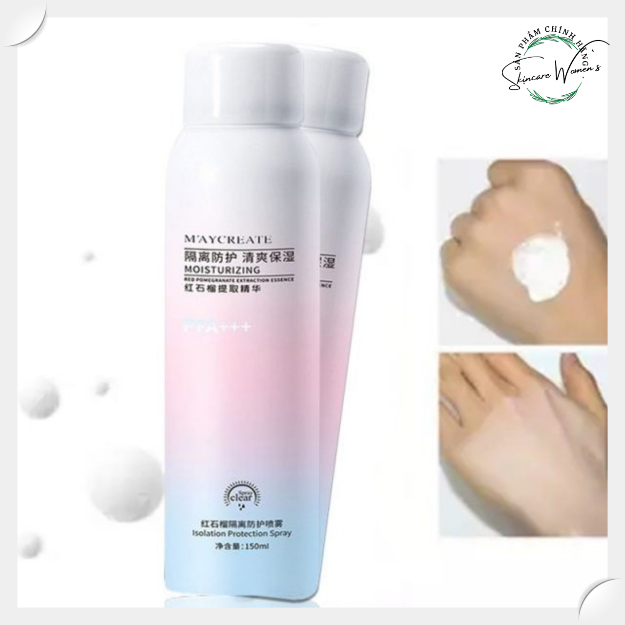 Xịt chống nắng MayCreate nâng tông 150ml