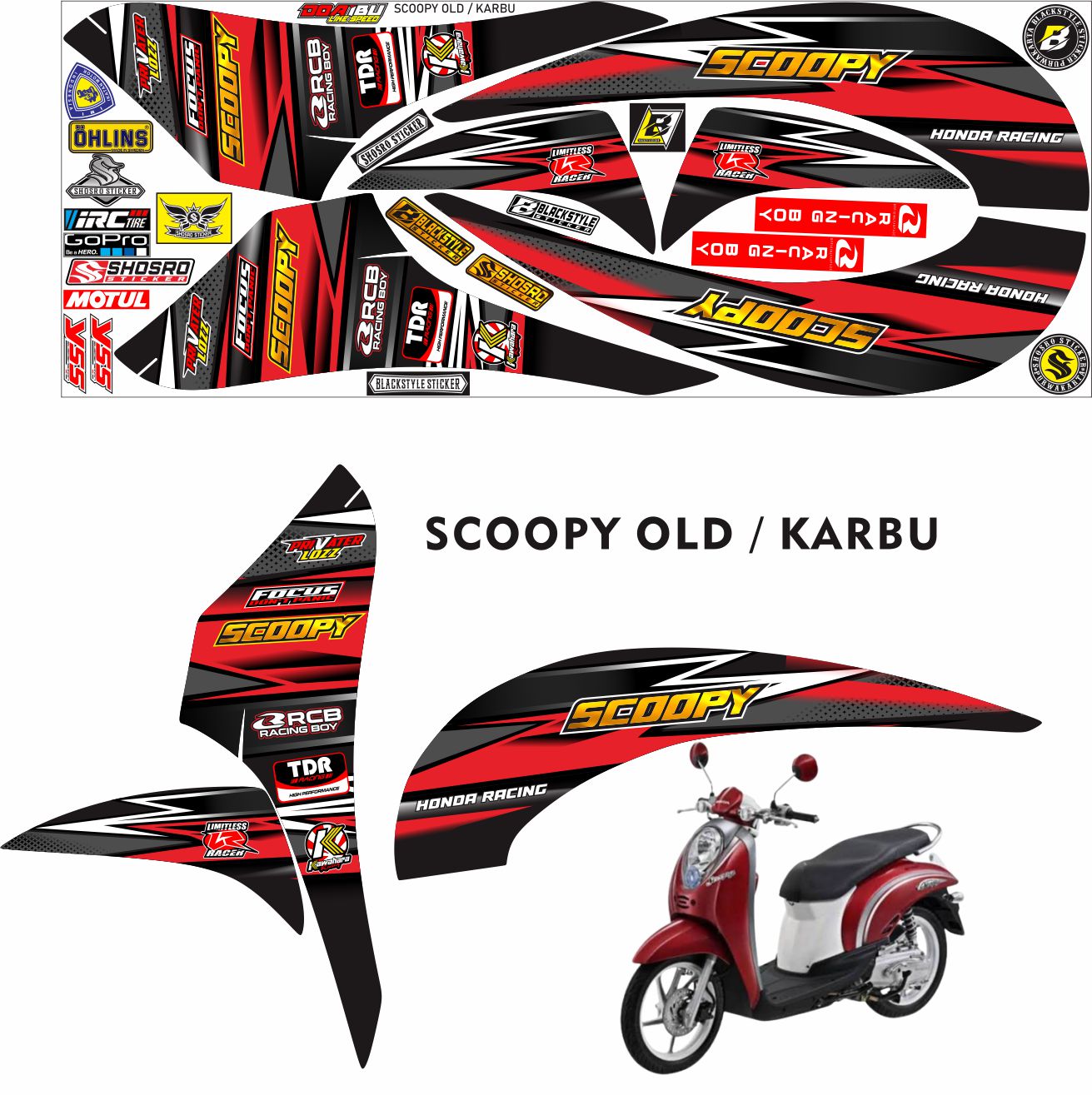 STRIPING VARIASI BUAT MOTOR SCOOPY KARBU SCOOPY OLD SCOOPY LAMA MOTIF ...