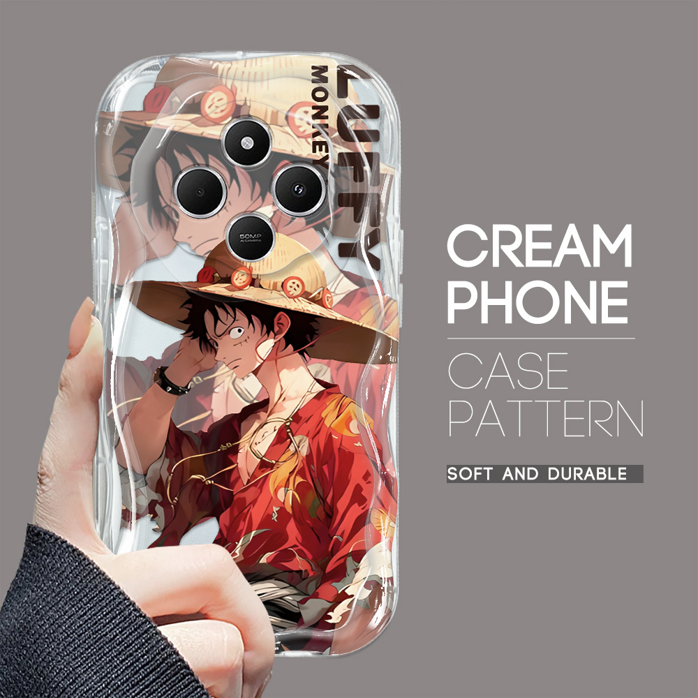 YYDS for Redmi 14C Back Cover Anime Cool Luffy Case Soft Texture Wavy Edge Silicone Mobile Cover.