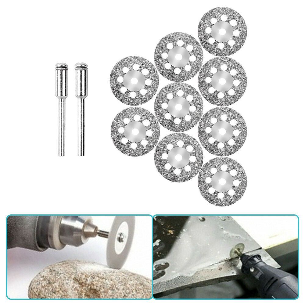 12Pcs Durable 22mm Diameter Diamond Cutting Disc 3mm Aperture with Mandrel Cutting Blade Set Mini Circular Saw Blade Metal Cutting. 