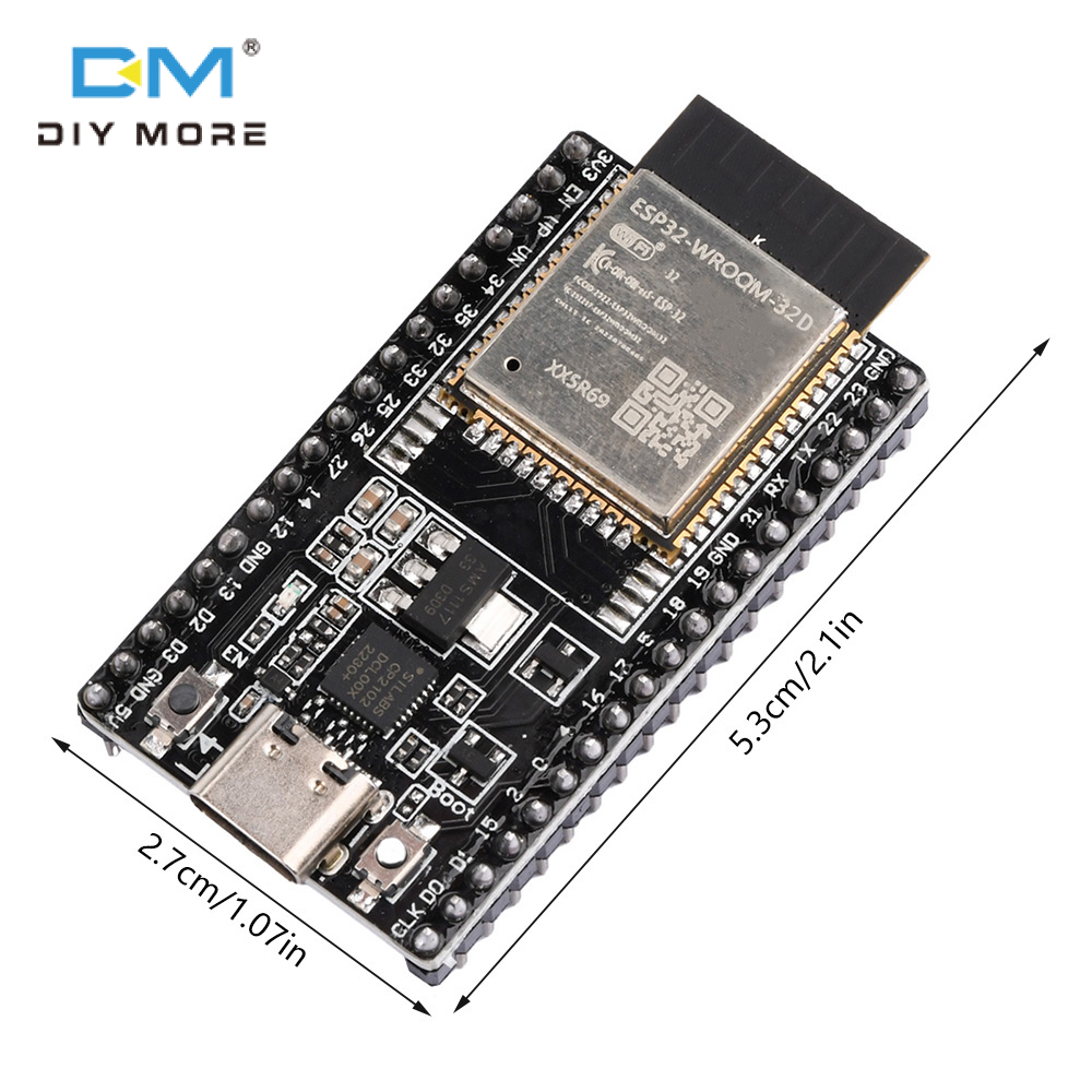 diymore ESP32 DevKitC WIFI+Bluetooth development board based ESP32 equipped with ESP32 WROOM-32D 32U ESP32 WROVER module IoT NodeMCU-32 TYPE-C