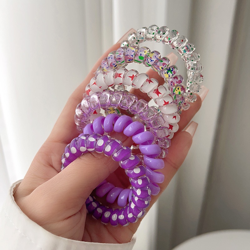 Set 6 dây cột tóc lò xo nhiều màu sắc dễ thương