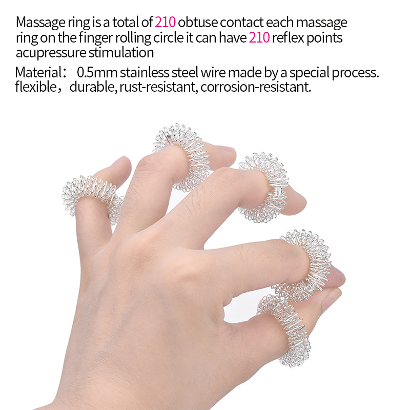10pcs/lots Acupressure Rings Finger Massage Ring Acupuncture Relaxation ...