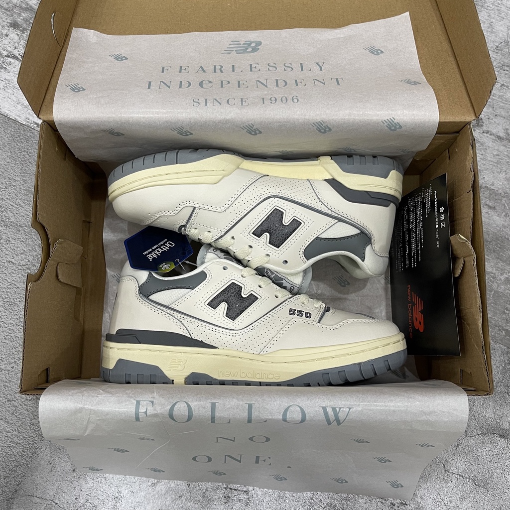Giày sneaker nb new balance 550 aime leon dore white grey | xám trắng nb550