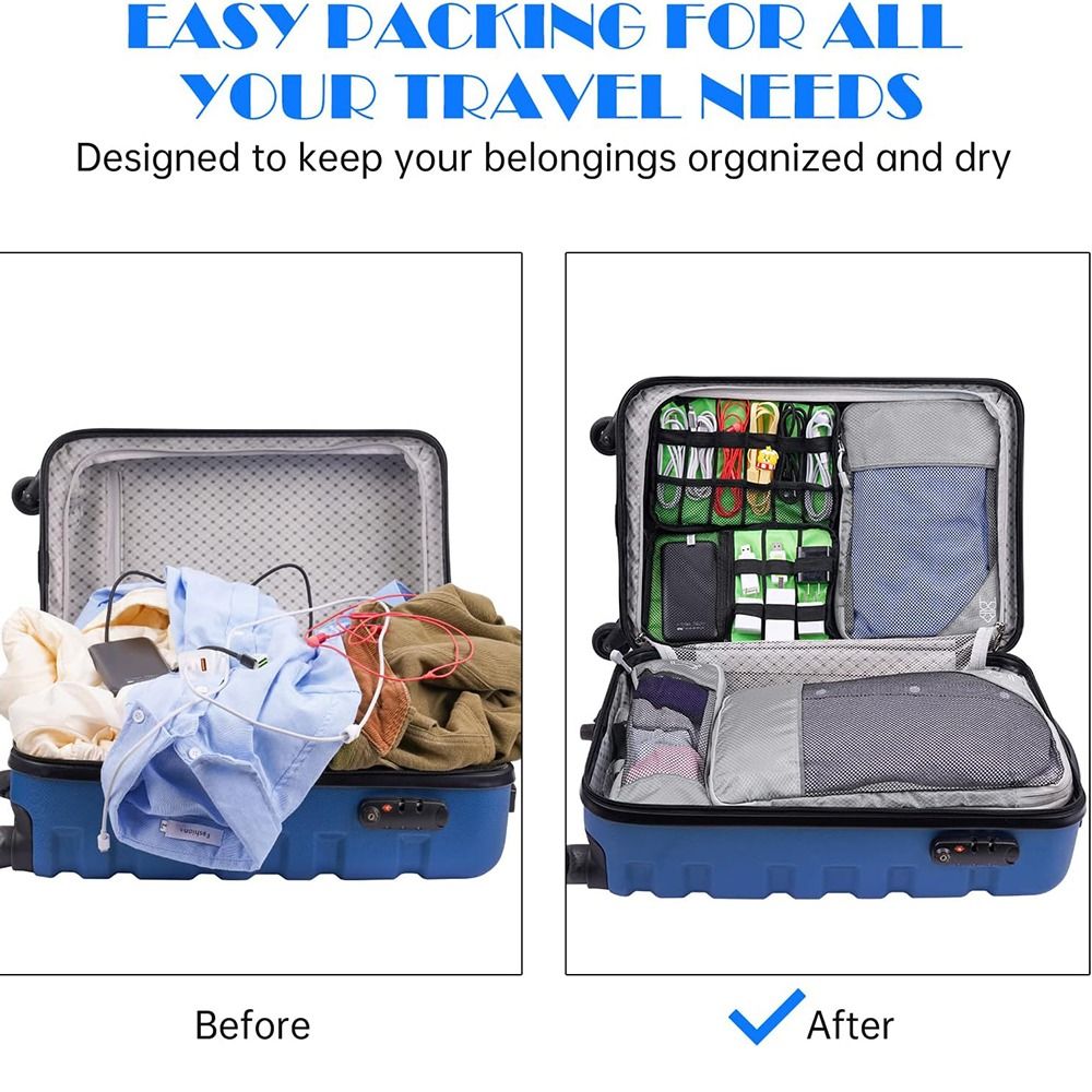 Easy To Hang Portable Compression Packing Cubes Large Capacity ...