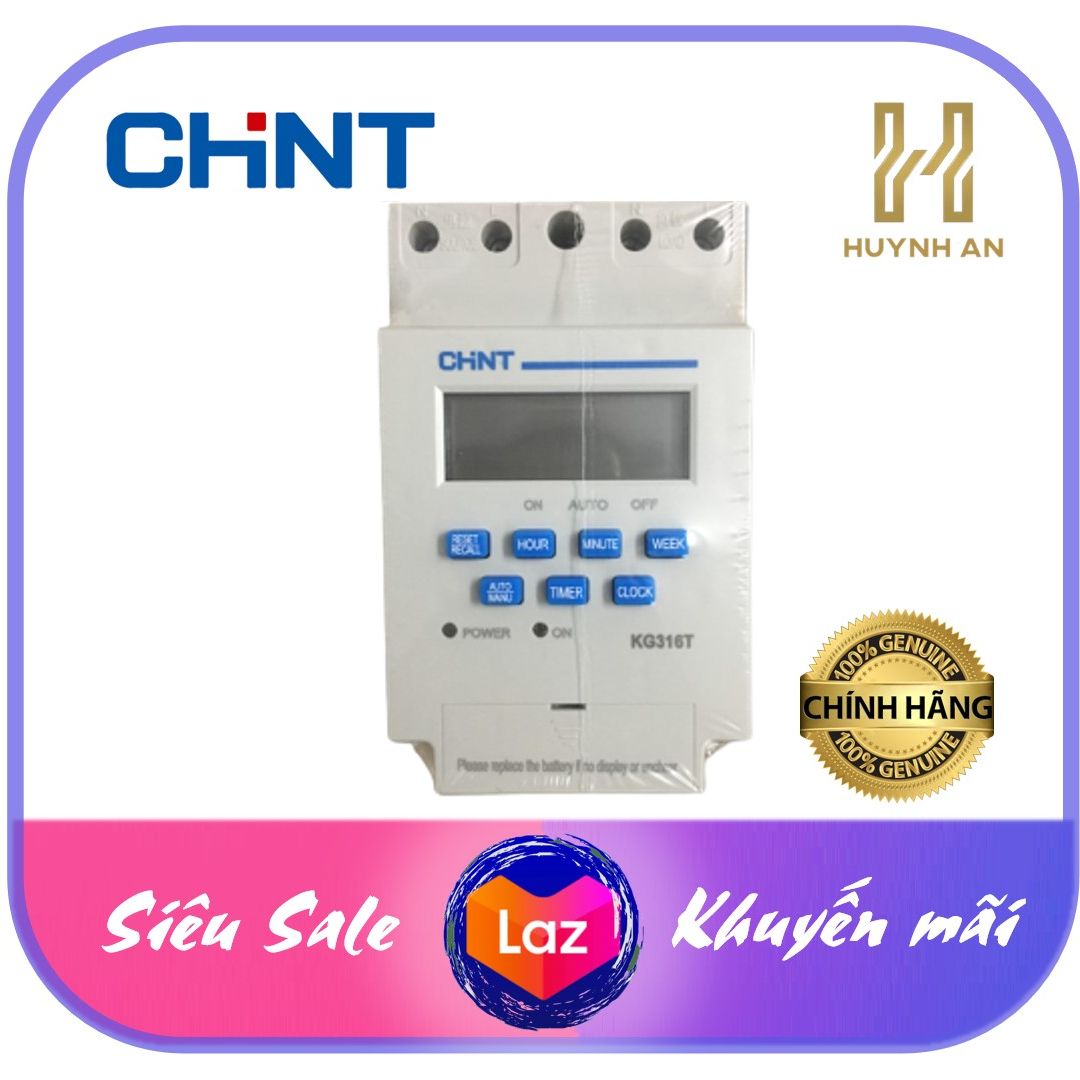 Bộ hẹn giờ, công tắc hẹn giờ thời gian thực Timer 24h KG316 - CHINT ( Hàng Xuất Khẩu chữ Tiếng Anh )