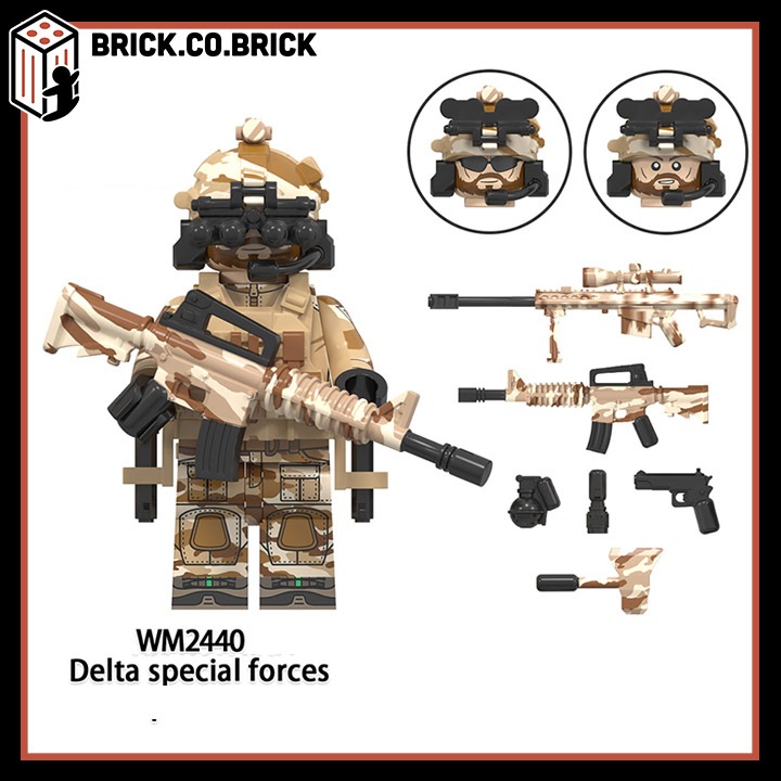 Lính swat đồ chơi lắp ráp linh đặc nhiệm mô hình lính swat army quân đội wm6147