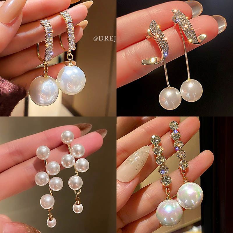 High Grade S925 Silver Needle Pearl Earrings for Women Simple and Versatile Light Luxury Drop Earrings Unique Style Design Earrings