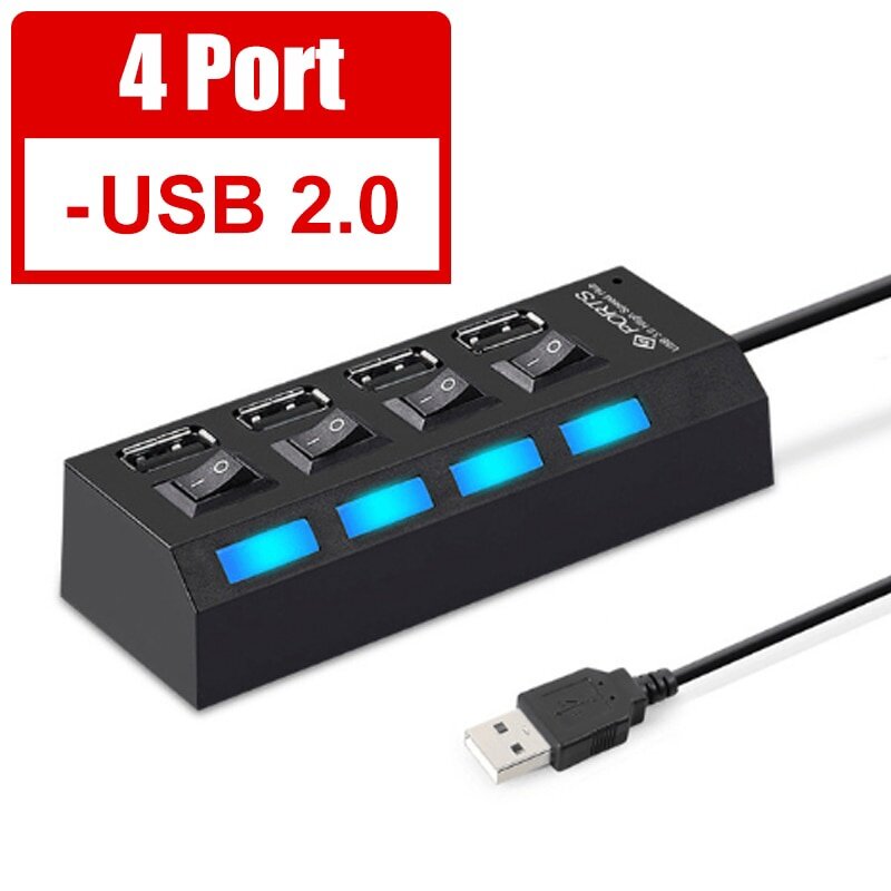7-Port HUBs High Speed USB 3.0 Multi HUB Splitter Expansion Computer Charging Devices Data Transfer