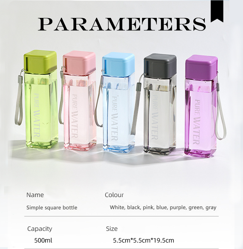 Water Bottle With Handle Simple Water Bottle Heat-resistant Plastic Bottle Creative Portable Cup Personalized Water Bottle