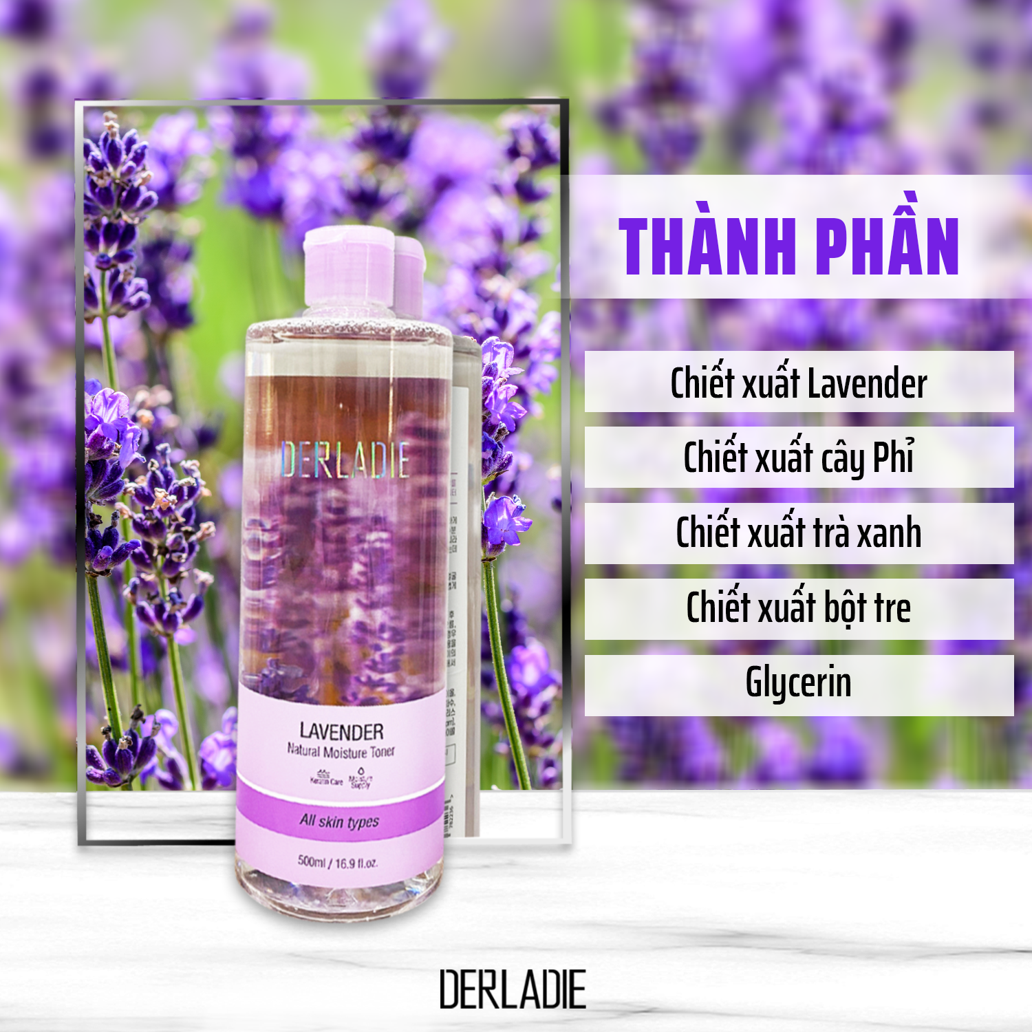 Nước hoa hồng Derladie Toner 500ml