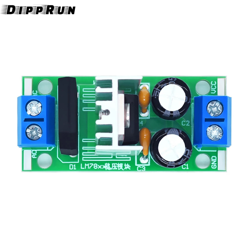 DIPPRUN LM7805 LM7809 LM7812 DC/AC Three Terminal Voltage Regulator Power Module 5V 9V 12V Output Max 1.2A