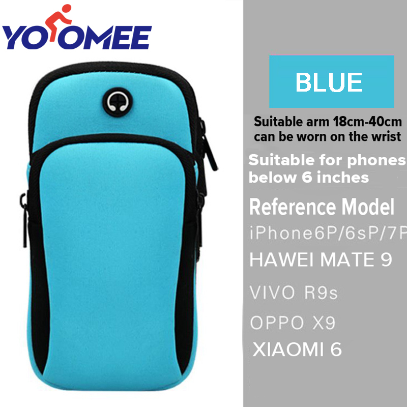 Yoomee Sports Armband Waterproof Jogging Armband with Double Pocket Phone Holder Pouch Joging Running