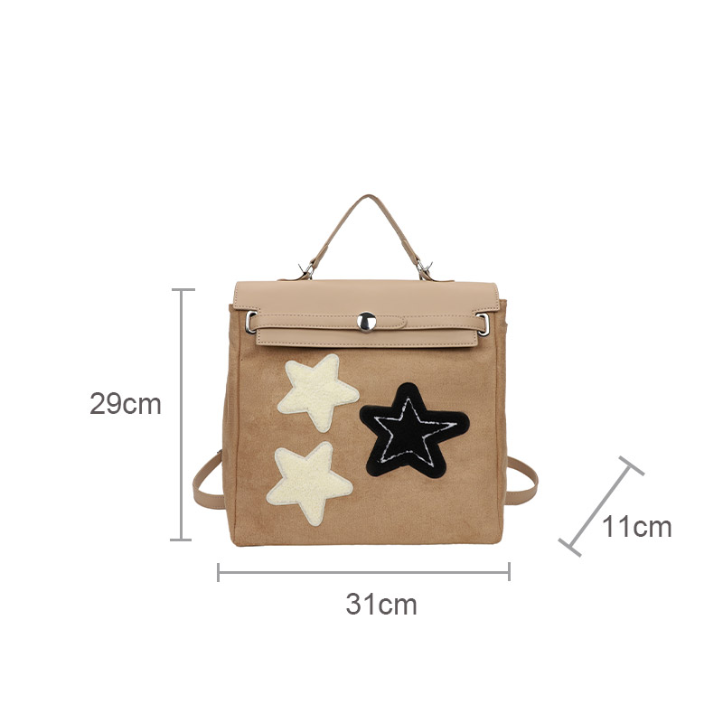ELACCENT Women's Backpack New Star Large Capacity Spliced Leather Handbag