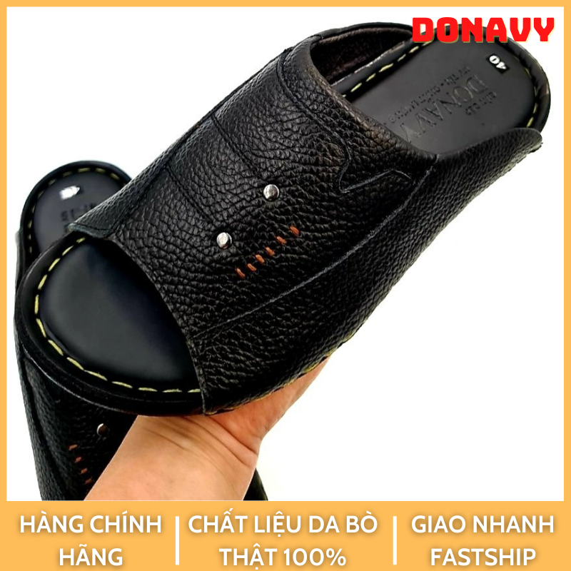 DÉP SA-BO NAM DA BÒ 100% TỰ NHIÊN, MAY QUAI CHẮC CHẮN, ĐI NƯỚC THOẢI MÁI DONAVY D.SU2DA