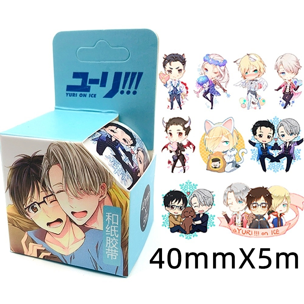 %E3%80%90EleganceEssence%E3%80%91Anime%20Yuri%20on%20Ice%20Cosplay%20Washi%20Tape%20Yuri%20Katsuki%20Plisetsky%20Cartoon%20Stickers%20Collection%20Book%20Sticker%20Label%20Masking%20Tape%20-%20Image%202